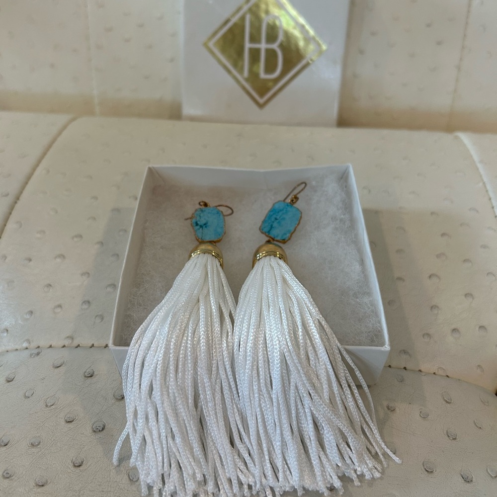 Hillberg and Berk Tassle and Turqoise Earrings